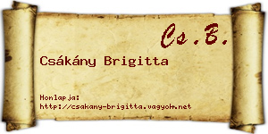 Csákány Brigitta névjegykártya